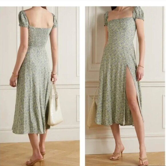 Reformation Dresses & Skirts - Reformation Sienne Green Floral Midi Dress